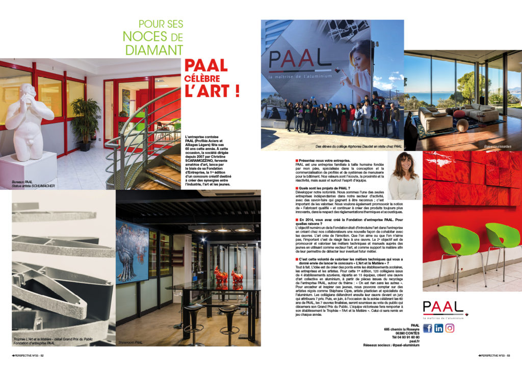 Magazine - entreprise Paal célèbre l'art